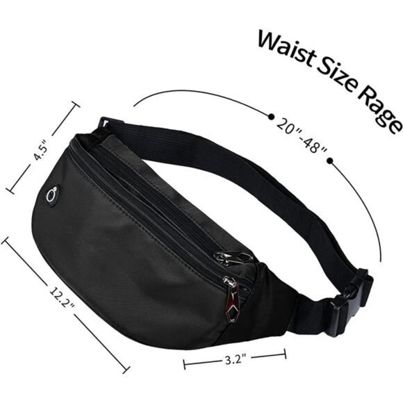 Fanny Pack for Men Women, Waterproof Sports Waist Bag Pack, Belt Bag for Travel - Picture 5 of 7